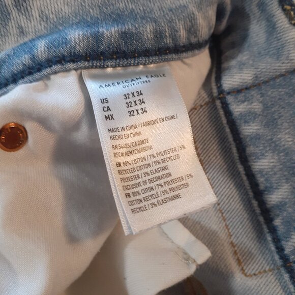 American Eagle Men's Distressed Denim Jeans 32 Waist 34 Length - Picture 2 of 8